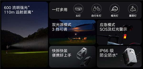！小米米家户外多功能灯开售：129元开元